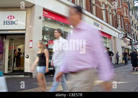 La Banque HSBC sur Oxford Street, la rue la plus commerçante de Londres. Banque D'Images