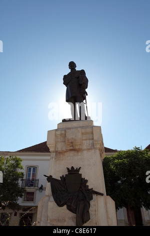 Général Statue Marquez de Sa de Bandeira à Santarem, Portugal. Banque D'Images