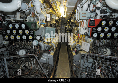 Salle des Machines HMS Ocelot O sous-marin diesel-électrique de classe à Cran-gevrier Kent England UK Banque D'Images