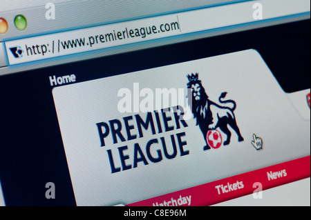 Close up de la Premier League logo tel que vu sur son site web. (Usage éditorial uniquement : -Print, télévision, e-book et le comité éditorial du site). Banque D'Images