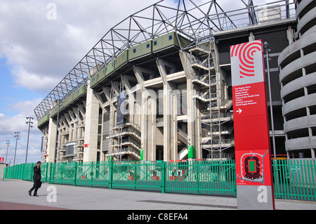 Stand de l'Ouest, du Stade de Twickenham, Twickenham, London Borough of Richmond upon Thames, Grand Londres, Angleterre, Royaume-Uni Banque D'Images