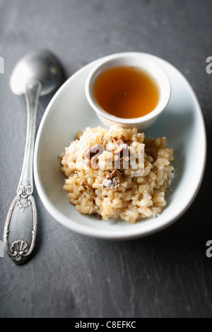 Risotto au parmesan et du SCEP Banque D'Images