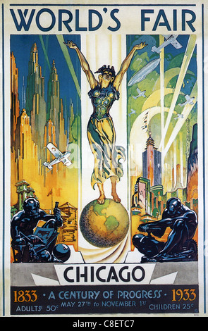 CHICAGO WORLD'S FAIR 1933 - Affiche conçue par Glen Sheffer Banque D'Images