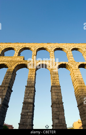 Aqueduc romain du 1er siècle, UNESCO World Heritage Site, Segovia, Madrid, Espagne Banque D'Images