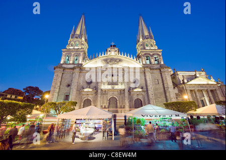 Cathédrale de la Plaza de Armas, Guadalajara, Mexique Banque D'Images