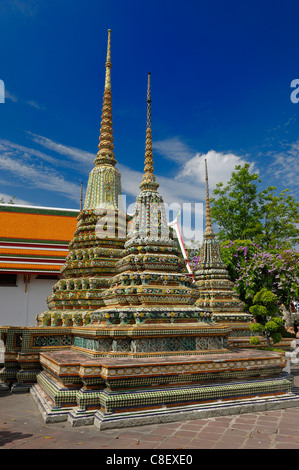 Chedi, temple, Wat Pho, vieux, ville, ville, Bangkok, Thaïlande, Asie, culture Banque D'Images