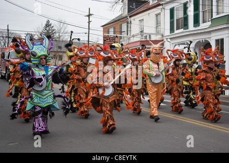 Dans la Mummers parade du festival d'hiver à New Hope en Pennsylvanie Banque D'Images