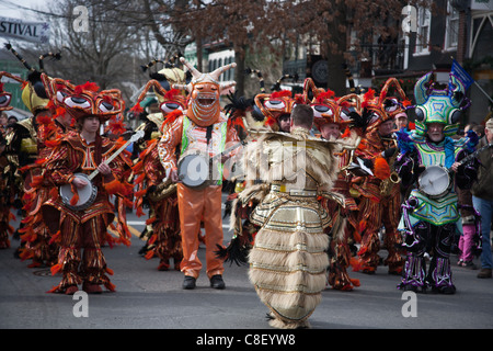 Dans la Mummers parade du festival d'hiver à New Hope en Pennsylvanie Banque D'Images