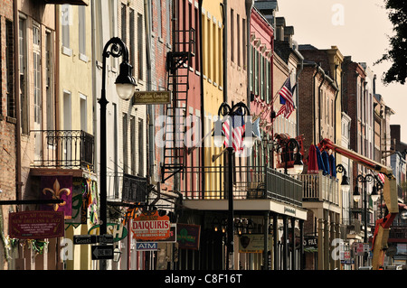 Quartier français, la Nouvelle Orléans, Louisiane, USA, United States, Amérique, fassades Banque D'Images