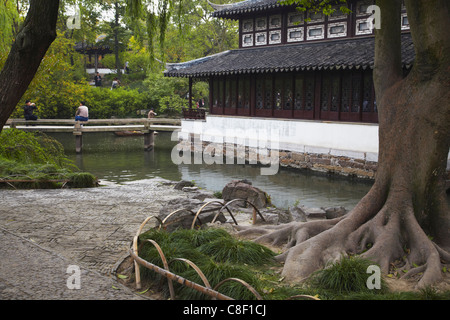 L'Humble Administrator's Garden, Site du patrimoine mondial de l'UNESCO, Suzhou, Jiangsu, Chine Banque D'Images