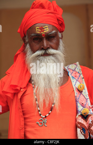 Sadhu (saint homme, Jaipur, Rajasthan, Inde Banque D'Images