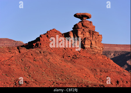 Mexican Hat, Rock, du Mexique, du Plateau du Colorado, Utah, USA, United States, Amérique, rouge Banque D'Images