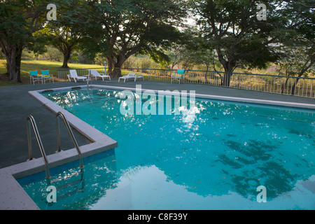 Piscine de Olveston House guesthouse, administré par George Martin, Montserrat Banque D'Images