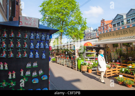 Bloemenmarkt (marché aux fleurs, Amsterdam, Pays-Bas Banque D'Images