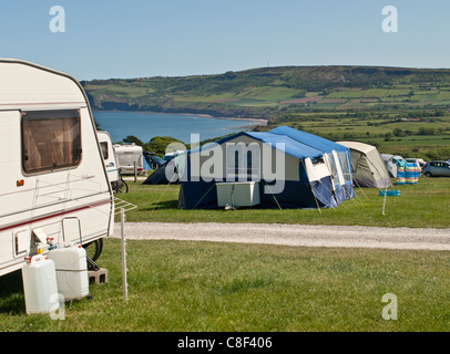 Caravan and Camping site à crochets House Farm à Robin Hoods Bay Yorkshire UK Banque D'Images