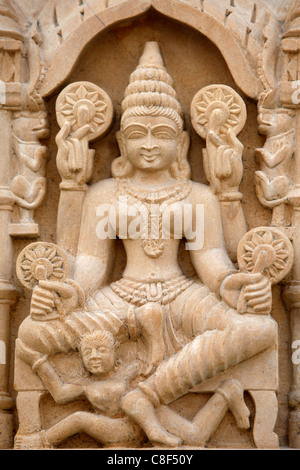 Pashtunath Jain temple sculpture, Haridwar, Uttarakhand, Inde Banque D'Images
