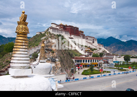 Le Palais du Potala ancien chef de résidence du dalaï-lama, UNESCO World Heritage Site, Lhassa, Tibet, Chine Banque D'Images