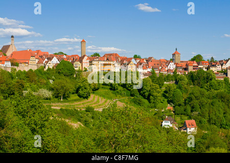 La ville historique de Rothenburg ob der Tauber, Franconia, Bavaria, Germany Banque D'Images