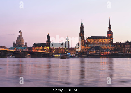 Vue sur la ville de Dresde, Saxe, Allemagne, Europe Banque D'Images