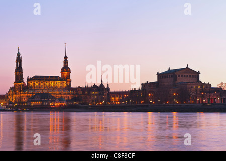 Vue sur la ville de Dresde, Saxe, Allemagne, Europe Banque D'Images