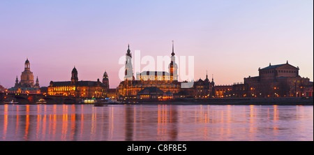 Vue sur la ville de Dresde, Saxe, Allemagne, Europe Banque D'Images