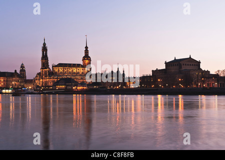 Vue sur la ville de Dresde, Saxe, Allemagne, Europe Banque D'Images