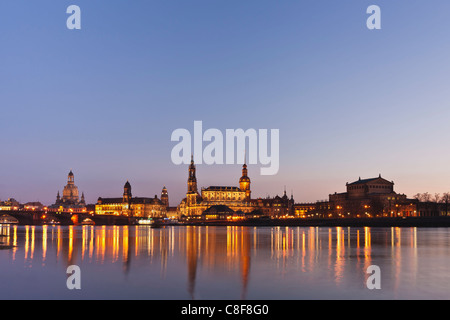 Vue sur la ville de Dresde, Saxe, Allemagne, Europe Banque D'Images