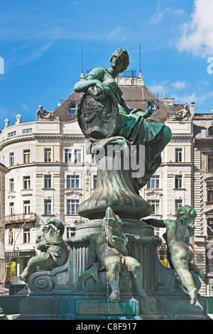 Fontaine donner est le nom populaire pour les par Georg Raphael Donner conçu Providentia Fontaine, Vienne, Autriche, Europe Banque D'Images