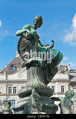 Fontaine donner est le nom populaire pour les par Georg Raphael Donner conçu Providentia Fontaine, Vienne, Autriche, Europe Banque D'Images