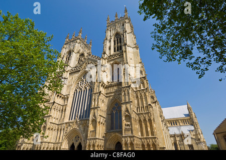 La cathédrale de York, dans le nord de l'Europe est plus grande cathédrale gothique, York, Yorkshire, Angleterre, Royaume-Uni Banque D'Images