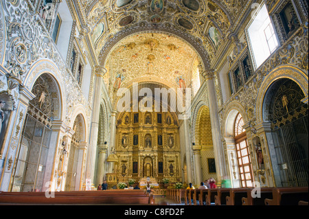 Intérieur de l'église de Santo Domingo, Oaxaca, État de Oaxaca, Mexique Banque D'Images