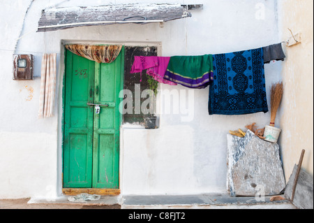 Ancienne maison de village de l'Inde rurale. L'Andhra Pradesh. L'Inde Banque D'Images