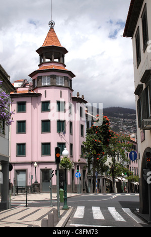 Rua Estanco Velho vers Rua 31 de Janeiro Funchal Banque D'Images