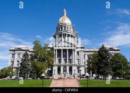 L'avant du bâtiment du Capitole du Colorado à Denver ou statehouse Banque D'Images