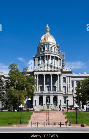 L'avant du bâtiment du Capitole du Colorado à Denver ou Statehouse Banque D'Images