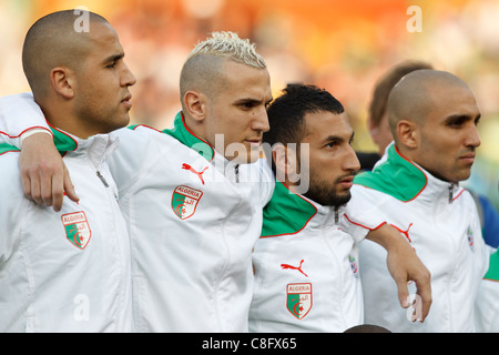 L'Algérie pour joueurs présentations des équipes avant une Coupe du Monde FIFA 2011 groupe C match contre les États-Unis. Banque D'Images