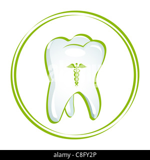 Illustration de la santé des dents sur fond blanc Banque D'Images