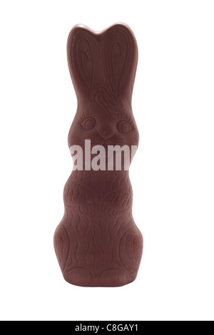 Lapin de Pâques en chocolat. L'image est isolé sur fond blanc. Banque D'Images