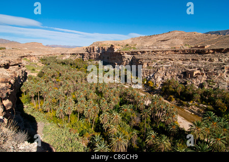 Canyon magnifique balcon de Ghoufi, Montagnes des Aurès, l'Est de l'Algérie, l'Algérie, l'Afrique du Nord Banque D'Images
