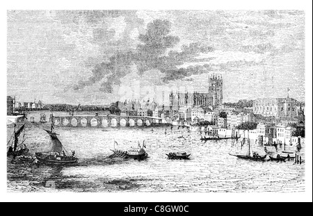 Bâtiment de construction construit construire le pont de Westminster Cathedral London England Banque D'Images
