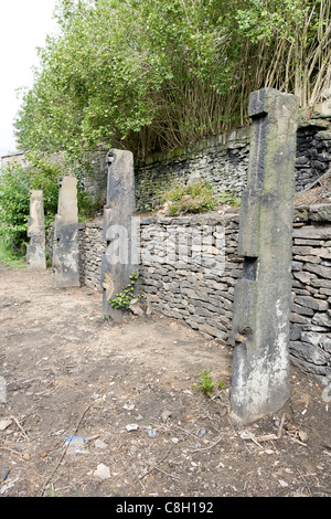 Haleine utilisé pour sécher et stretch tissu lavé dans les usines de textile à Marsden, West Yorkshire Banque D'Images