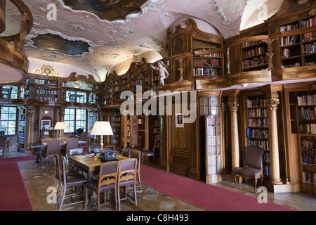 Bibliothèque de Max Reinhardt dans Schloss Leopoldskron, Salzbourg, Autriche Banque D'Images