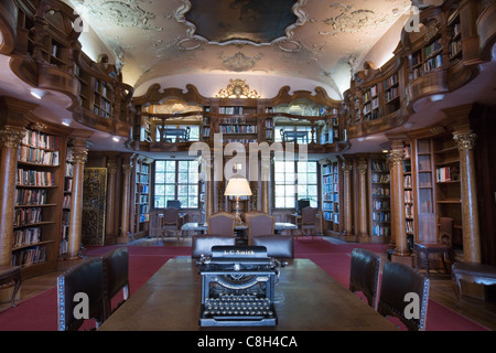 Bibliothèque de Max Reinhardt dans Schloss Leopoldskron, Salzbourg, Autriche Banque D'Images