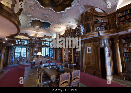 Bibliothèque de Max Reinhardt dans Schloss Leopoldskron, Salzbourg, Autriche Banque D'Images