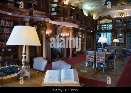 Bibliothèque de Max Reinhardt dans Schloss Leopoldskron, Salzbourg, Autriche Banque D'Images