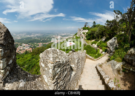 Le Portugal, l'Europe, l'Estrémadure, printemps, Castelo dos Mouros, Maures, château, Sintra, Banque D'Images