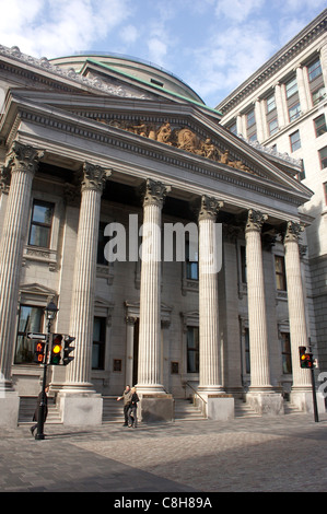 Siège social de la Banque de Montréal dans le vieux quartier de Montréal Montréal, Canada Banque D'Images