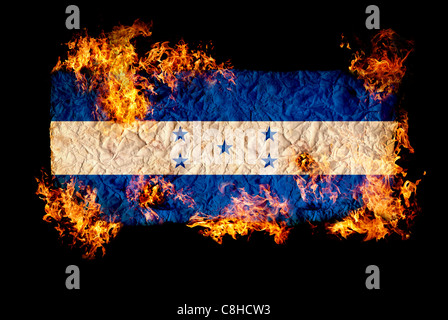 Symboles nationaux et d'un drapeau du Honduras Banque D'Images