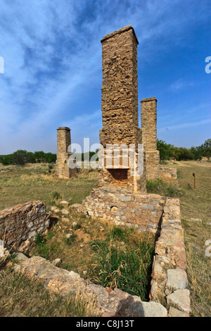 Fantôme de Fort Hill, site historique national, les officiers trimestres, ruines, Texas, Texas, USA, Forts Trail USA Texas Banque D'Images