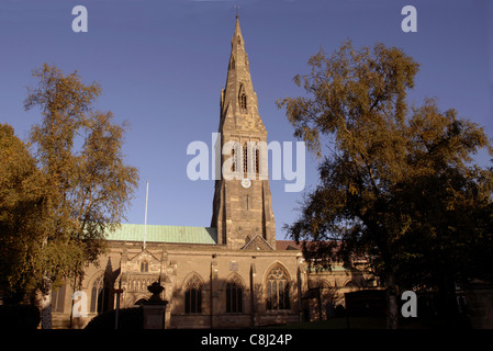 Cathédrale de Leicester. La Norman's a commencé à construire l'église, il y a 900 ans. Après de nombreux changements, elle est devenue une cathédrale en 1927. Banque D'Images